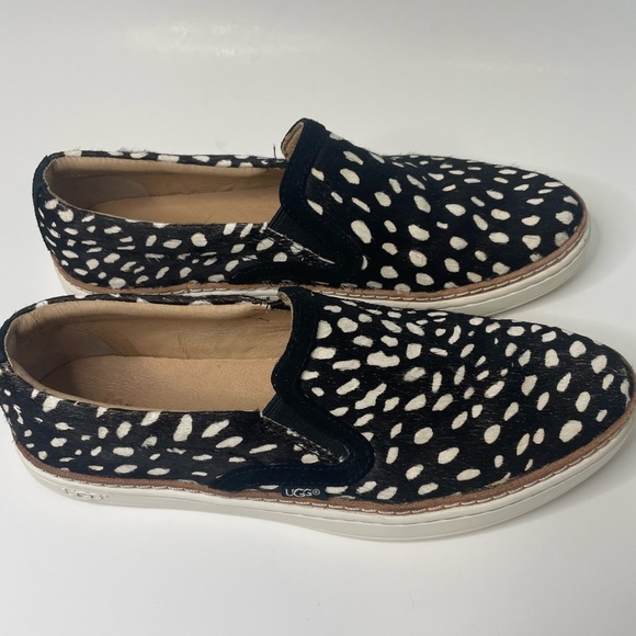 Ugg Soleda Calf Hair Animal Print Slip On Flats Casual Sneakers Womens Size 6 - Picture 7 of 14